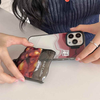 Cute Phone Cases for iPhone 15, 14, 13, 12 Pro Max - 3D Melting Double Layer 2-in-1 Iced Coffee - TSP335 - Touchy Style