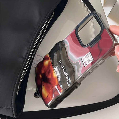 Cute Phone Cases for iPhone 15, 14, 13, 12 Pro Max - 3D Melting Double Layer 2-in-1 Iced Coffee - TSP335 - Touchy Style