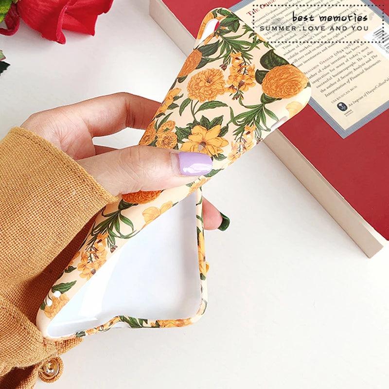 Cute Phone Cases For iPhone 15 14 13 12Pro 8 Plus 7 X XR 11 Pro Max Sun Flower - Touchy Style .