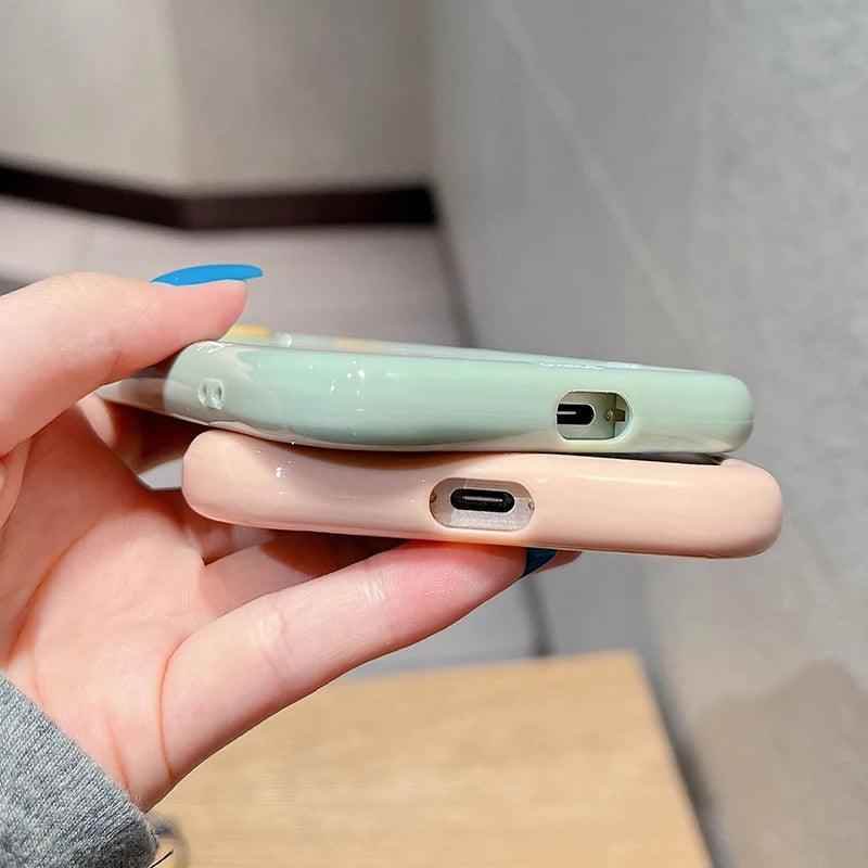 Cute Phone Cases for iPhone 15 Pro Max, 14, 13, 11, and 12 - Graffiti Oil Painting Acrylic Back Cover - TSP218 - Touchy Style