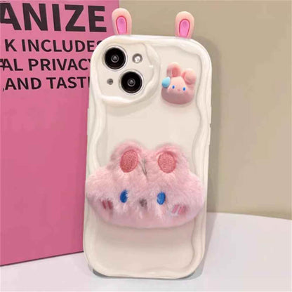 Cute Phone Cases for iPhone 15 Pro Max, 14, 13, 12, 11 Pro, X, XR, and 7 Plus - Wavy Border, Cartoon 3D Doll, Soft Cover - TSP364 - Touchy Style