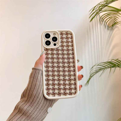 Cute Phone Cases For iPhone 15/14/13/12/11/SE/7/8 - Cloth Lattice Grid - TSP321 - Touchy Style