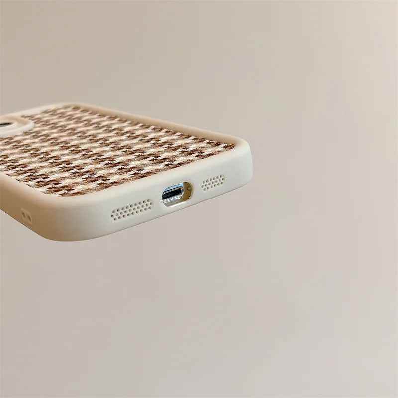Cute Phone Cases For iPhone 15/14/13/12/11/SE/7/8 - Cloth Lattice Grid - TSP321 - Touchy Style