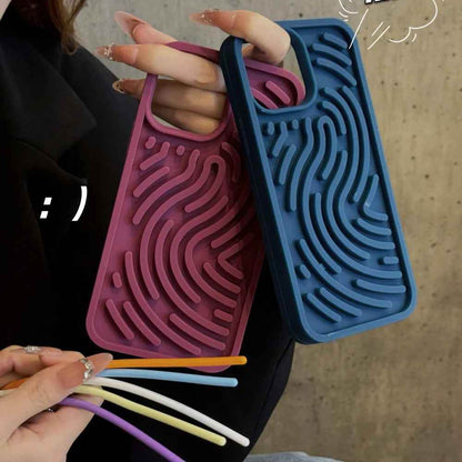 Cute Phone Cases for iPhone 16, 15, 14, 13, 12, and 11 Pro Max - Funny Sensory Activity Board Silicone Decompression Cover - TSP208 - Touchy Style