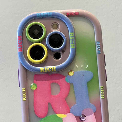 Cute Phone Cases for iPhone 16, 15, 14, 13, 12, and 11 Pro Max with Wrist Chain - Rich Contrast Color - TSP484 - Touchy Style