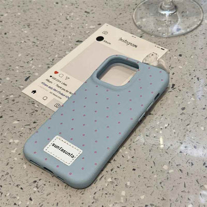Cute Phone Cases for iPhone 16, 15, 14, 13, 12 Pro Max Plus - 3D Cat Polka Dot - TSP326 - Touchy Style