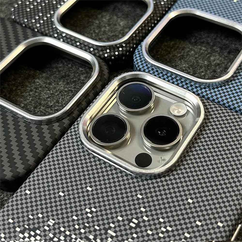Cute Phone Cases For iPhone 16, 15, 14, 13, and 12 Pro Max models - Hit color Carbon fiber Texture - Hard PC Cover - TSP417 - Touchy Style