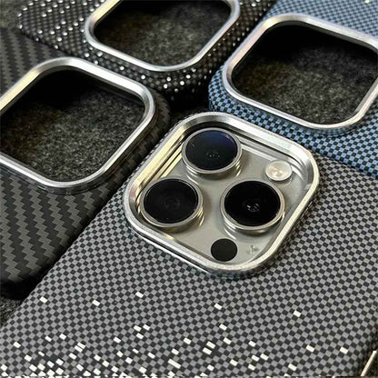 Cute Phone Cases For iPhone 16, 15, 14, 13, and 12 Pro Max models - Hit color Carbon fiber Texture - Hard PC Cover - TSP417 - Touchy Style