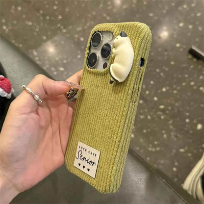 Cute Phone Cases For iPhone 16, 15, 14, 13 Pro Max - 3D Cartoon Cat Plush - TSP325 - Touchy Style
