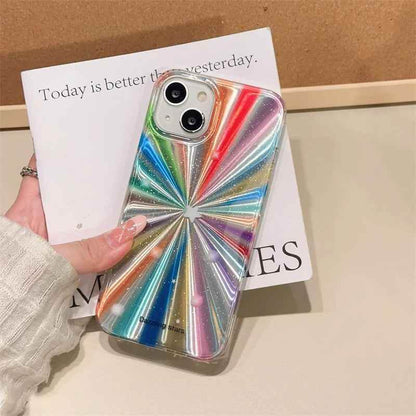 Cute Phone Cases For iPhone 16, 15 Pro Max, 14, 13, 11, 12, or 15 Plus - Colorful Rainbow Stars - Glitter Cover - TSP278 - Touchy Style
