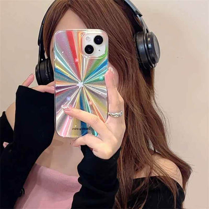 Cute Phone Cases For iPhone 16, 15 Pro Max, 14, 13, 11, 12, or 15 Plus - Colorful Rainbow Stars - Glitter Cover - TSP278 - Touchy Style