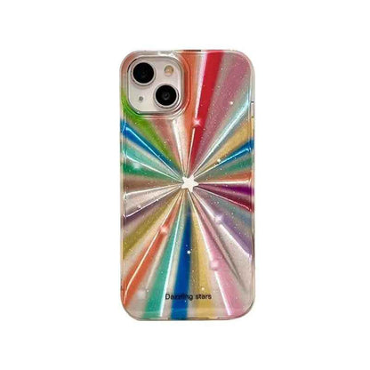 Cute Phone Cases For iPhone 16, 15 Pro Max, 14, 13, 11, 12, or 15 Plus - Colorful Rainbow Stars - Glitter Cover - TSP278 - Touchy Style