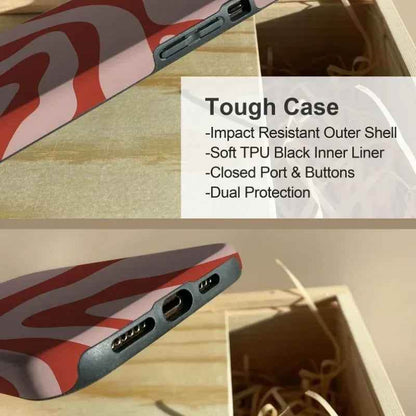 Cute Phone Cases For iPhone 16 Pro Max, 15, 14, 13, 12, and 11 Pro Plus - Red Swirl - Acrylic TPU Cover - TSP507 - Touchy Style