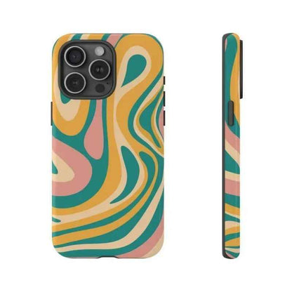 Cute Phone Cases For iPhone 16 Pro Max, 15, 14, 13, 12, or 11 Pro or Pro Max - Groovy Waves Acrylic Cover - TSP521 - Touchy Style