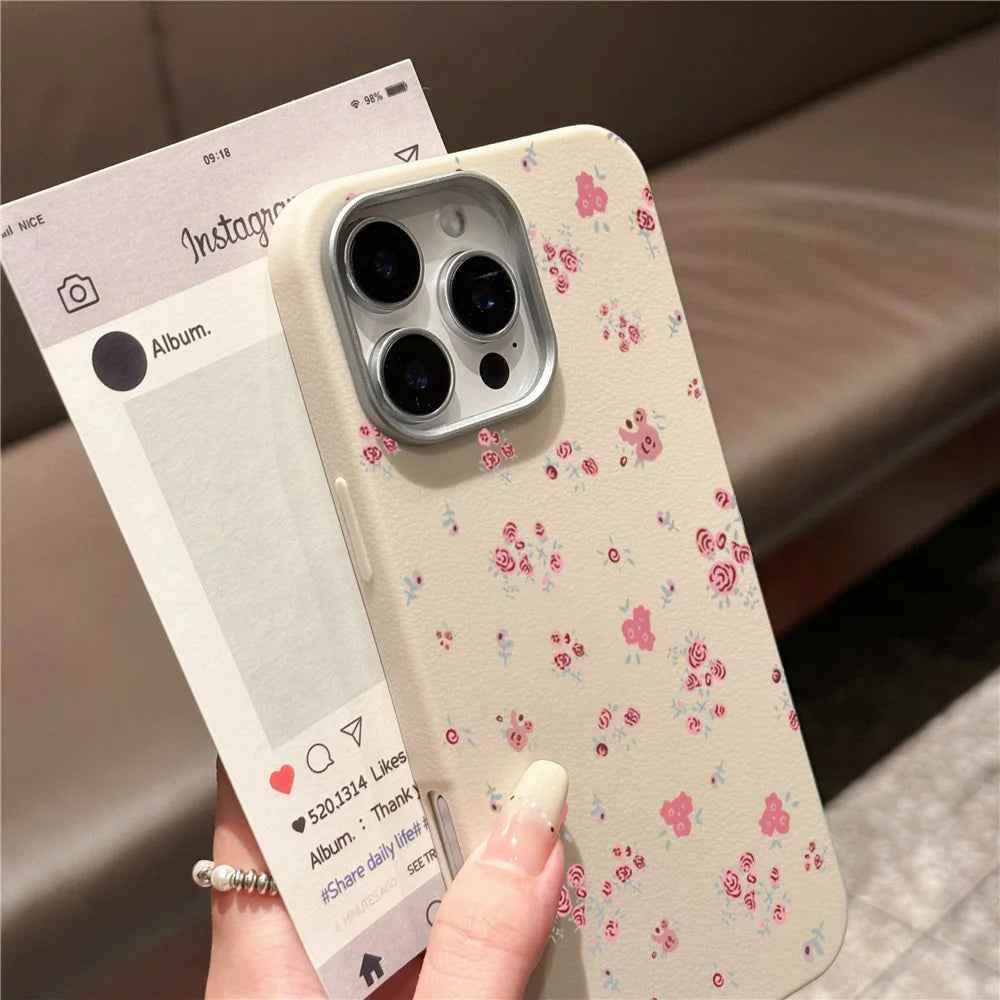 Cute Phone Cases For iPhone 16 Pro Max, 16 Plus, 15, 14, 13, 12, 11, XS, XR, X, 8, 7, or SE 2022 - Matte Litchi Leather Cover - TSP517 - Touchy Style