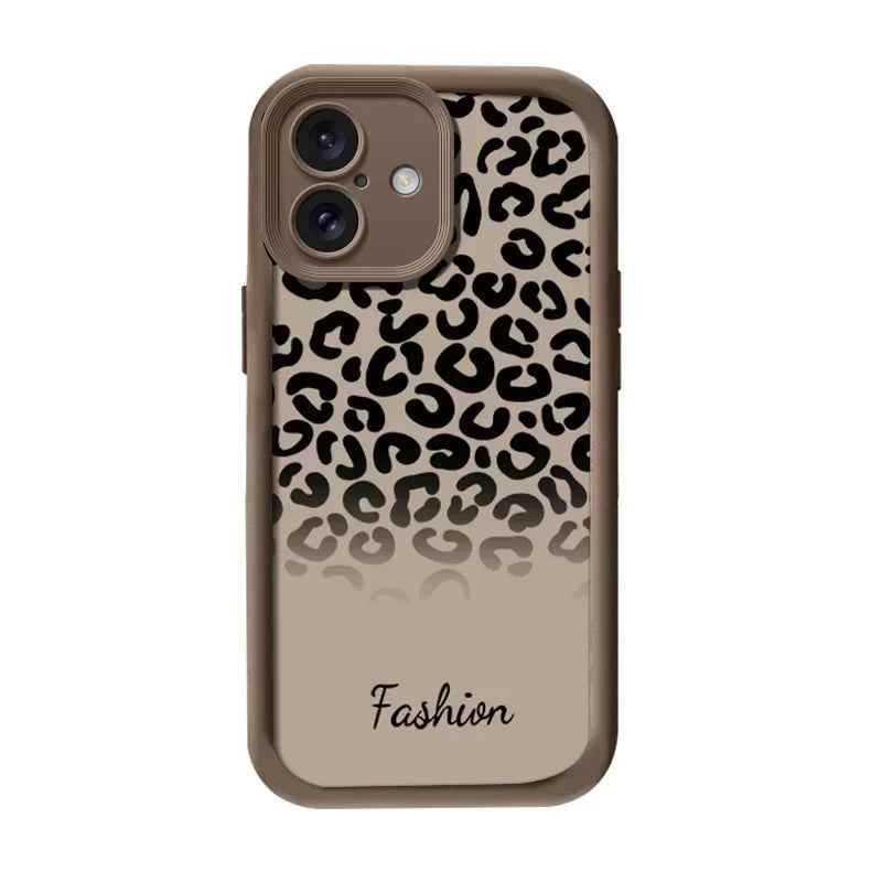 Cute Phone Cases For iPhone 7, 8 Plus, XR, XS Max, 11, 12, 13, 14, 15, and 16, including Pro and Pro Max models with Wrist Chain - Half Leopard Pattern - TSP491 - Touchy Style