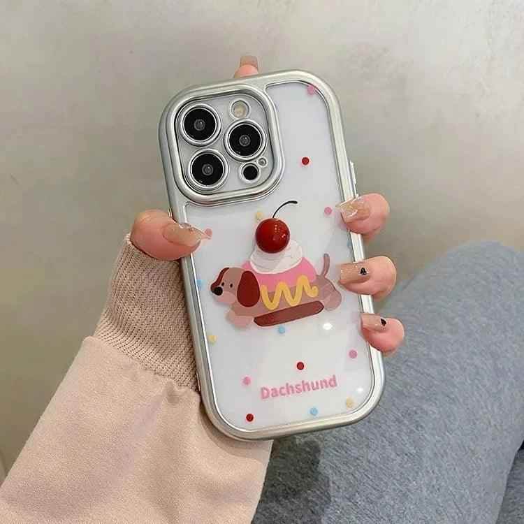 Cute Phone Cases: Kawaii Dachshund Puppy Transparent Case for iPhone 15-11 Pro Max - TSP303 - Touchy Style
