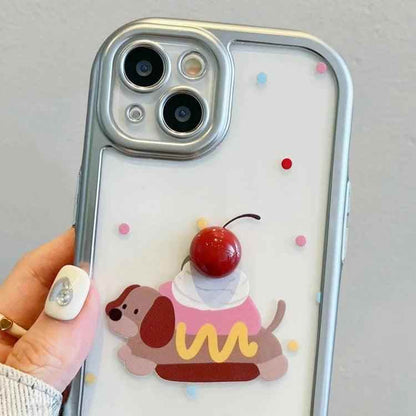 Cute Phone Cases: Kawaii Dachshund Puppy Transparent Case for iPhone 15-11 Pro Max - TSP303 - Touchy Style