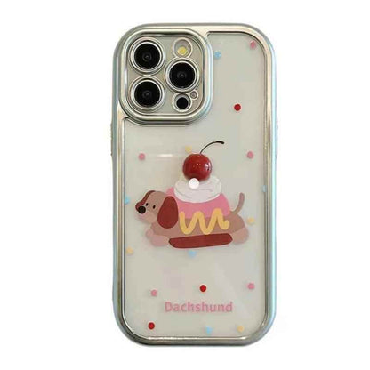 Cute Phone Cases: Kawaii Dachshund Puppy Transparent Case for iPhone 15-11 Pro Max - TSP303 - Touchy Style