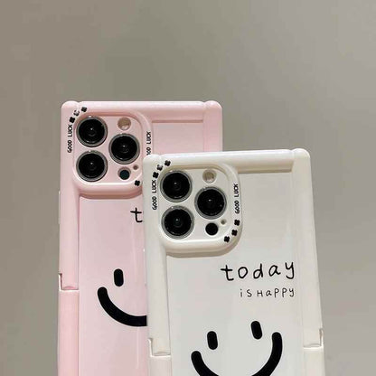 Cute Phone Cases - Lucky Happy Smile Holder Stand Case for iPhone 15/14/13/12 Pro Max - TSP292 - Touchy Style
