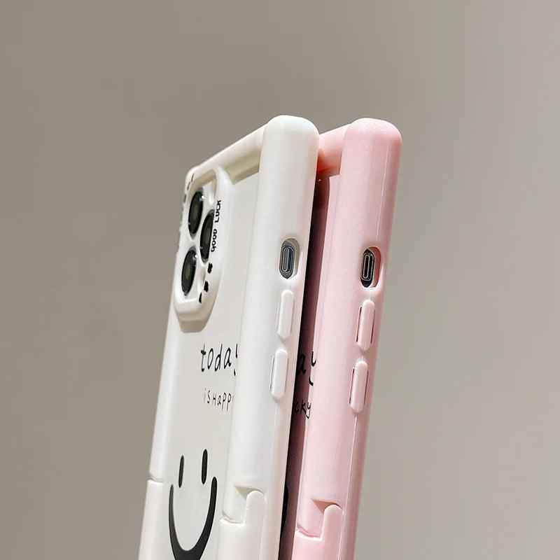 Cute Phone Cases - Lucky Happy Smile Holder Stand Case for iPhone 15/14/13/12 Pro Max - TSP292 - Touchy Style