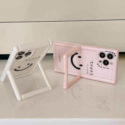 Cute Phone Cases - Lucky Happy Smile Holder Stand Case for iPhone 15/14/13/12 Pro Max - TSP292 - Touchy Style