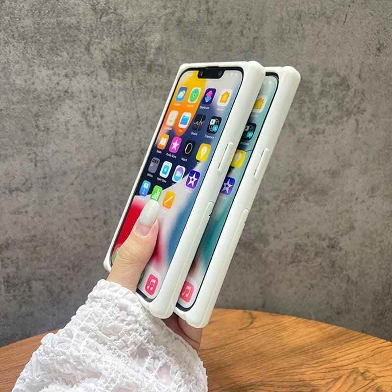 Cute Phone Cases - White Puppy Dog Makeup Mirror with Kickstand for iPhone 11-15 Pro Max - TSP297 - Touchy Style