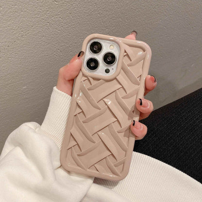 Cute Purple Weave Knit Laser-Plating Phone Cases for iPhone 11 Pro Max, 12, 13, and 14 - Touchy Style