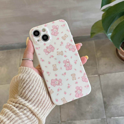 Cute Rabbit Pajamas Bear Cartoon Phone Cases for iPhone 11 Pro Max, 12, 13, 14 - Touchy Style