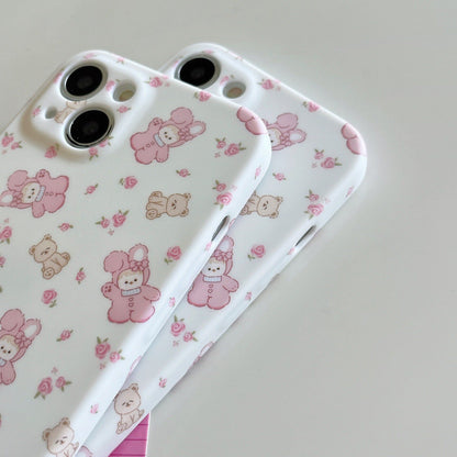 Cute Rabbit Pajamas Bear Cartoon Phone Cases for iPhone 11 Pro Max, 12, 13, 14 - Touchy Style .