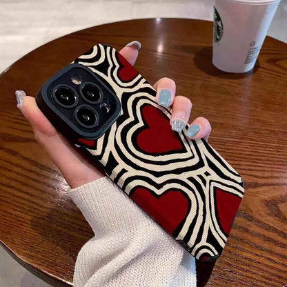 Cute Red Hearts Phone Case for iPhone 7, 8, 11, 12, 13, 14, 14 Pro, 15 Pro Max, X, XR, XS Max, SE, and Mini - Touchy Style