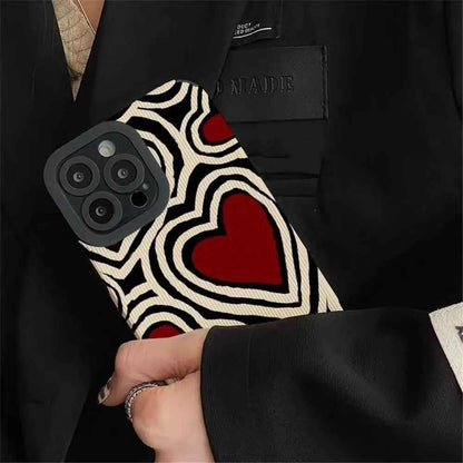 Cute Red Hearts Phone Case for iPhone 7, 8, 11, 12, 13, 14, 14 Pro, 15 Pro Max, X, XR, XS Max, SE, and Mini - Touchy Style