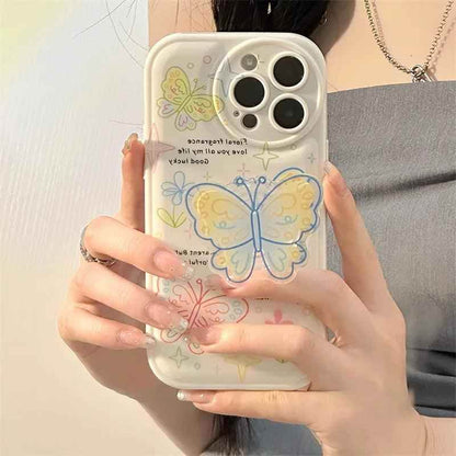 Cute Retro Butterfly Cartoon Phone Cases for iPhone 14, 13, 12, 11 Pro Max, XR, XS Max, 7, 8, and 14 Plus - Touchy Style