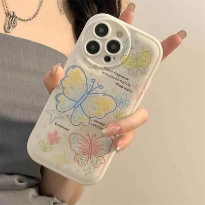 Cute Retro Butterfly Cartoon Phone Cases for iPhone 14, 13, 12, 11 Pro Max, XR, XS Max, 7, 8, and 14 Plus - Touchy Style