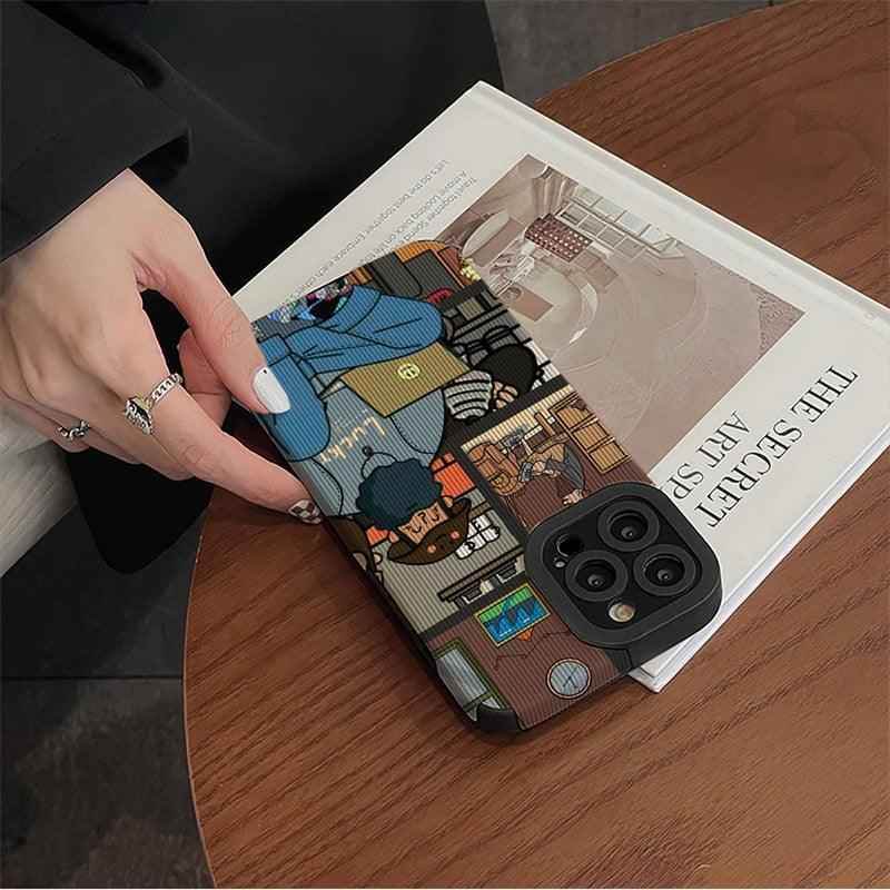 Cute Street Fashion Illustration Phone Case for iPhone 6, 7, 8, X, XR, 11, 12, 13, 14 Pro, XS Max, Mini Plus - Touchy Style .