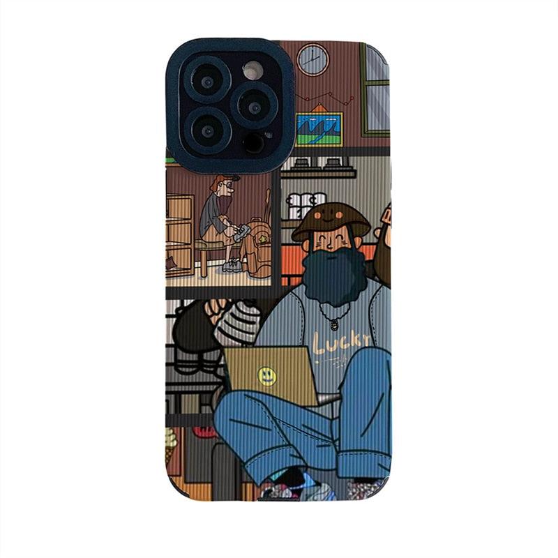 Cute Street Fashion Illustration Phone Case for iPhone 6, 7, 8, X, XR, 11, 12, 13, 14 Pro, XS Max, Mini Plus - Touchy Style .