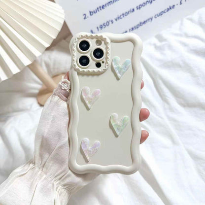 Cute Sweet Soft Laser Heart Phone Cases for iPhone 11 Pro Max, 12, 13, and 14 - Touchy Style