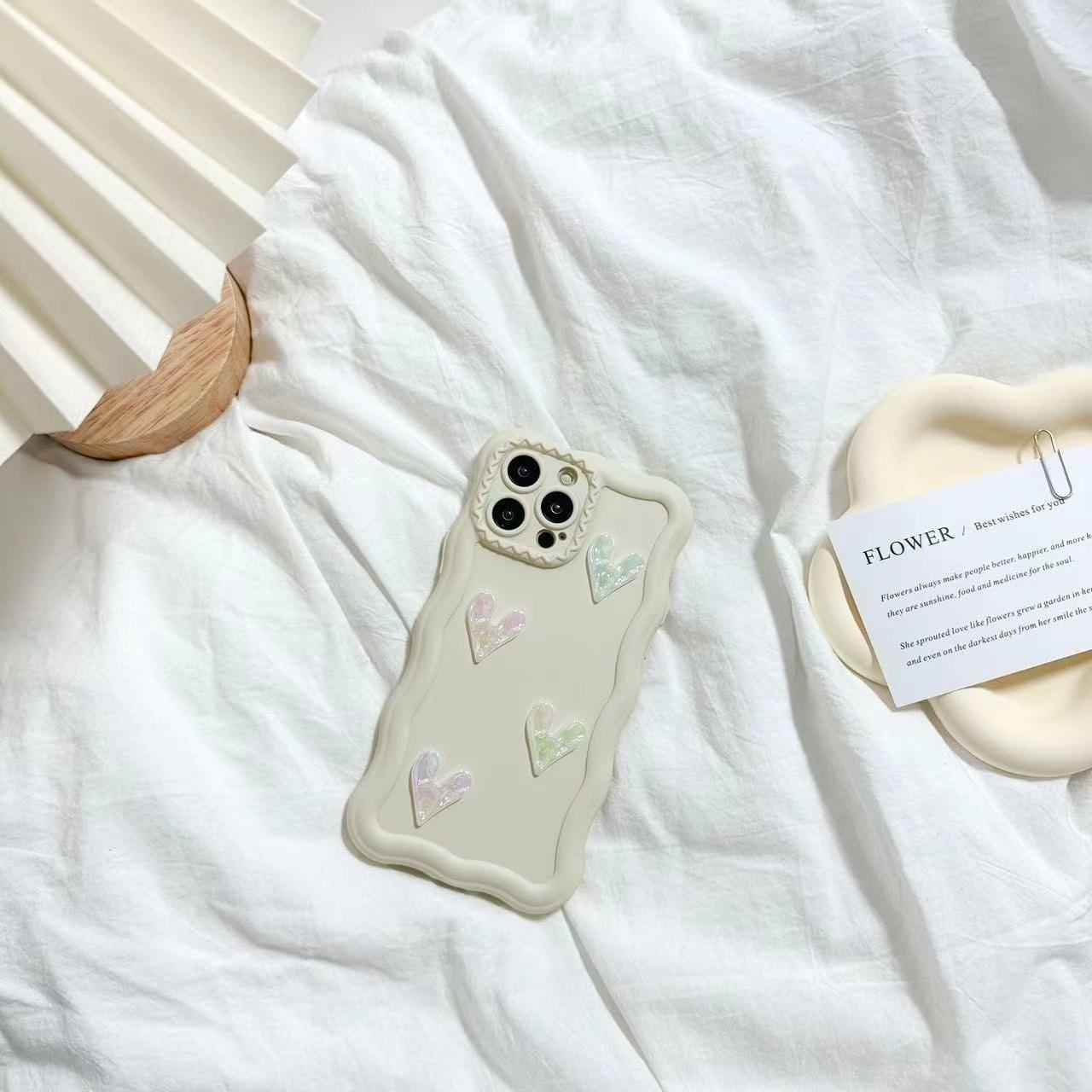 Cute Sweet Soft Laser Heart Phone Cases for iPhone 11 Pro Max, 12, 13, and 14 - Touchy Style