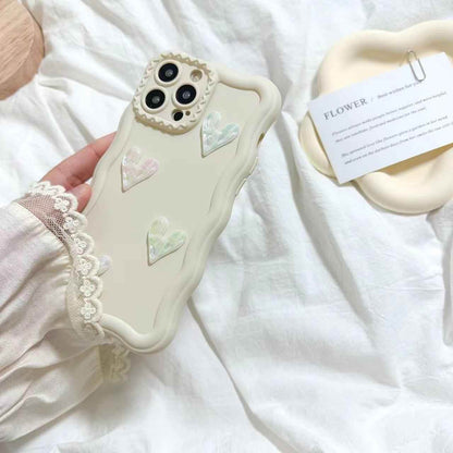 Cute Sweet Soft Laser Heart Phone Cases for iPhone 11 Pro Max, 12, 13, and 14 - Touchy Style