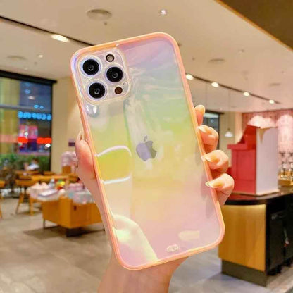 Cute Transparent Rainbow Gradient Phone Case Cover for iPhone 14, 13, 12, 11 Pro Max, X, XR, XS Max, 7, 8 Plus - Touchy Style .