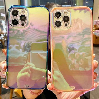 Cute Transparent Rainbow Gradient Phone Case Cover for iPhone 14, 13, 12, 11 Pro Max, X, XR, XS Max, 7, 8 Plus - Touchy Style