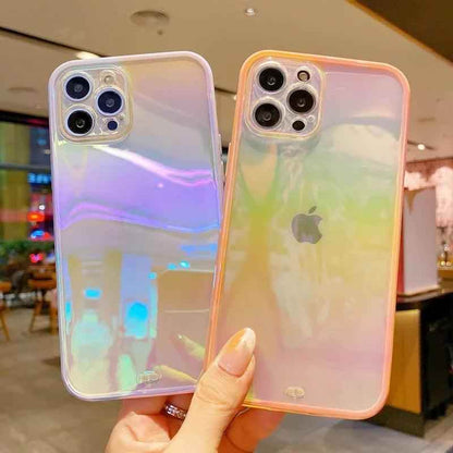 Cute Transparent Rainbow Gradient Phone Case Cover for iPhone 14, 13, 12, 11 Pro Max, X, XR, XS Max, 7, 8 Plus - Touchy Style