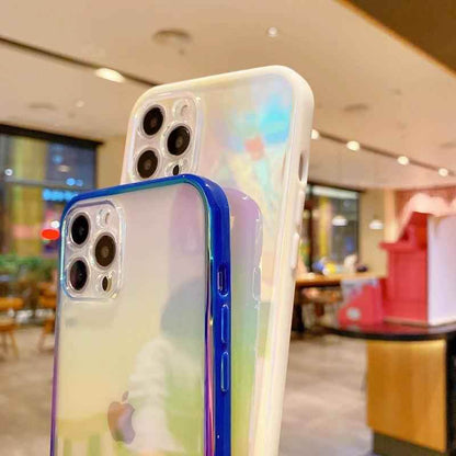 Cute Transparent Rainbow Gradient Phone Case Cover for iPhone 14, 13, 12, 11 Pro Max, X, XR, XS Max, 7, 8 Plus - Touchy Style .