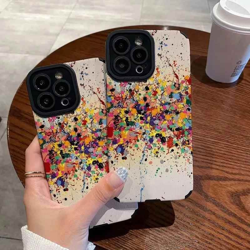 Cute Watercolor Ink Splash Arts Phone Case for iPhone 7, 8, X, XR, XS Max, 11, 12, 13, 14, 15, Pro Max, Mini 12, 13, 14, 15 Plus - Touchy Style