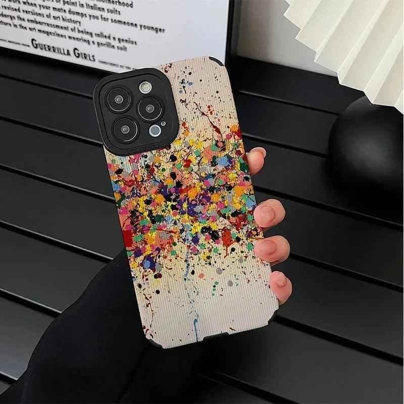 Cute Watercolor Ink Splash Arts Phone Case for iPhone 7, 8, X, XR, XS Max, 11, 12, 13, 14, 15, Pro Max, Mini 12, 13, 14, 15 Plus - Touchy Style .