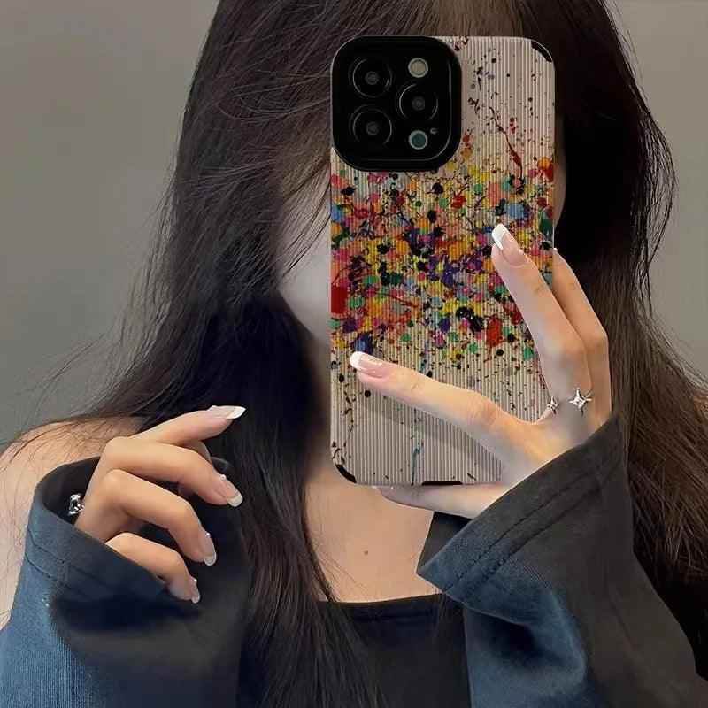 Cute Watercolor Ink Splash Arts Phone Case for iPhone 7, 8, X, XR, XS Max, 11, 12, 13, 14, 15, Pro Max, Mini 12, 13, 14, 15 Plus - Touchy Style .