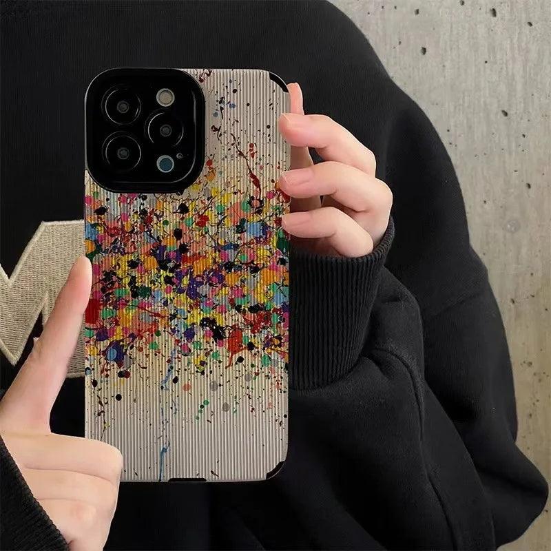 Cute Watercolor Ink Splash Arts Phone Case for iPhone 7, 8, X, XR, XS Max, 11, 12, 13, 14, 15, Pro Max, Mini 12, 13, 14, 15 Plus - Touchy Style .