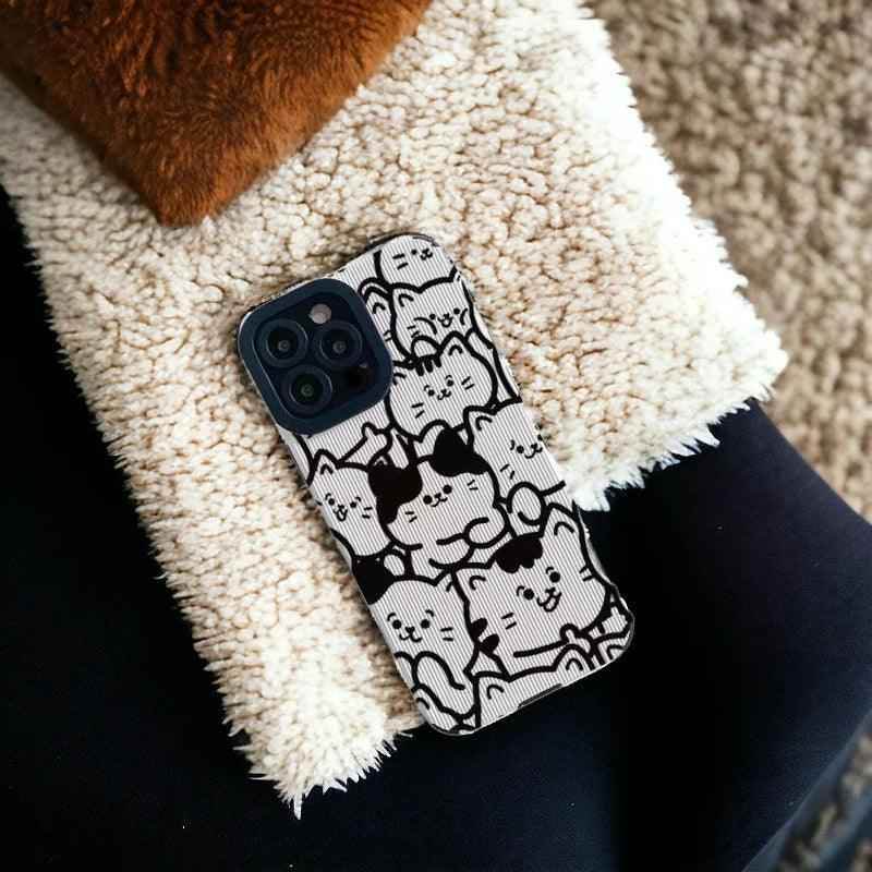 Cute White Funny Cat Phone Case Cover for iPhone 14, 13 Pro Max, 12, 11, X, XS, XR, 8 Plus, 7, 6, Mini - Touchy Style