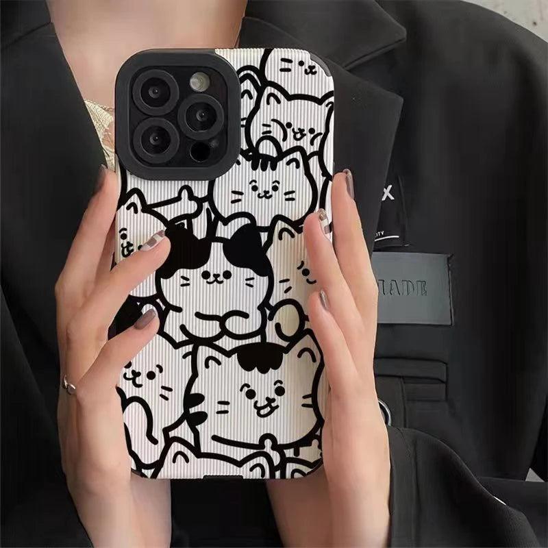 Cute White Funny Cat Phone Case Cover for iPhone 14, 13 Pro Max, 12, 11, X, XS, XR, 8 Plus, 7, 6, Mini - Touchy Style