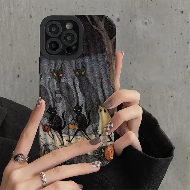 Dark Funny Monster Cat Fox Creative Phone Case For iPhone 15 14 13 11 12  Pro Max 7 8 Plus X XS Max XR Shockproof European Cover